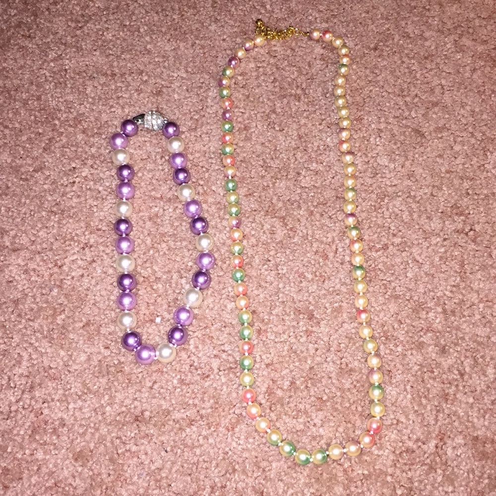 Pearl necklaces colorful